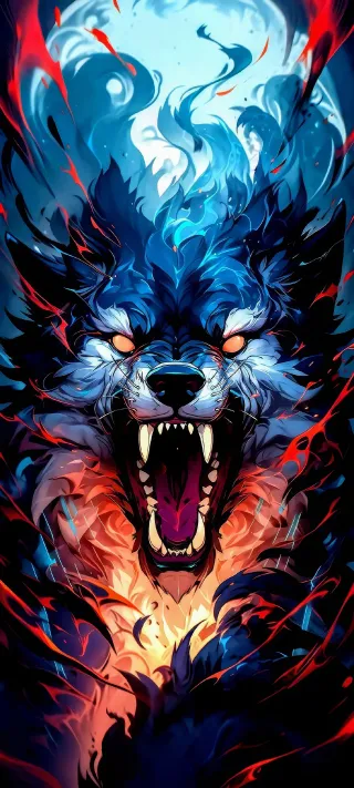 Infernal Azure Howl phone wallpaper
