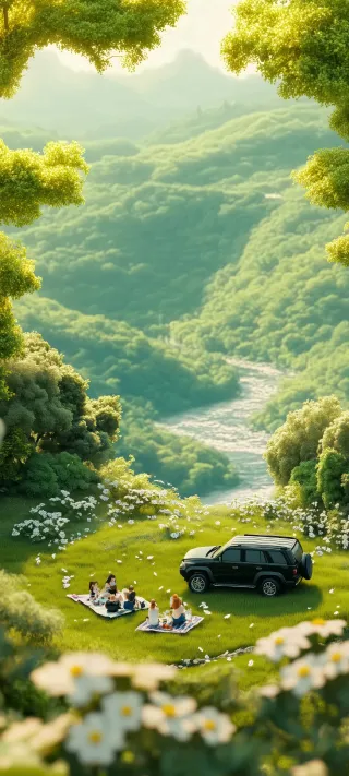 Family camping phone wallpaper