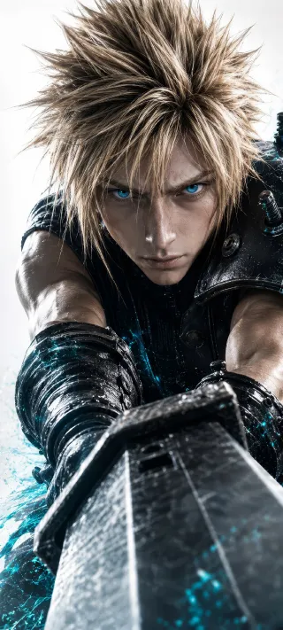Cloud drawing his Sword phone wallpaper