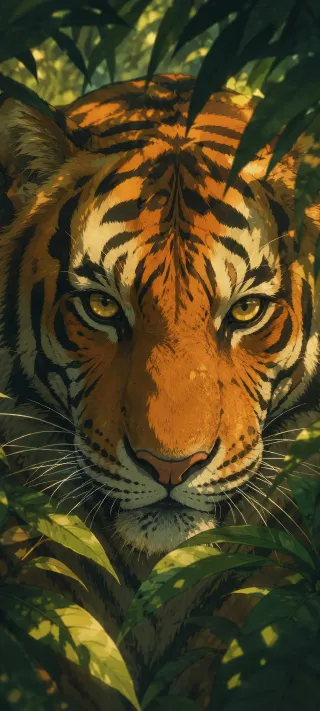 Gaze of the Sundappled Tiger phone wallpaper