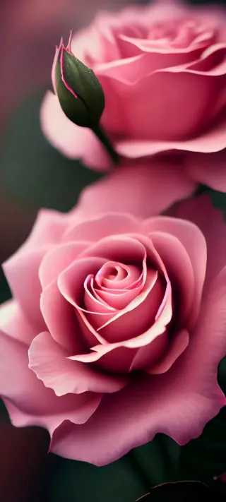 Study of Pink Roses phone wallpaper