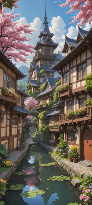 Tranquil Eastern Haven phone wallpaper