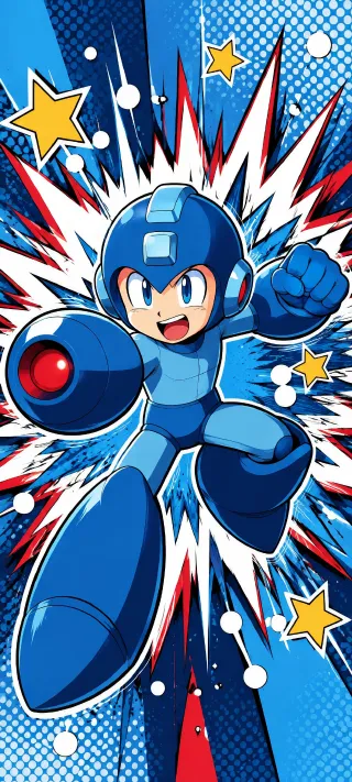 Mega Man's Blue Buster phone wallpaper