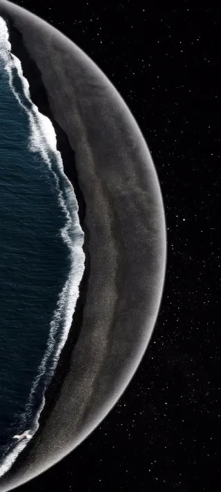 The Black Sand Crescent phone wallpaper