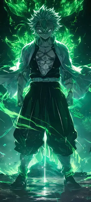 The Wrath of the Wind Hashira phone wallpaper
