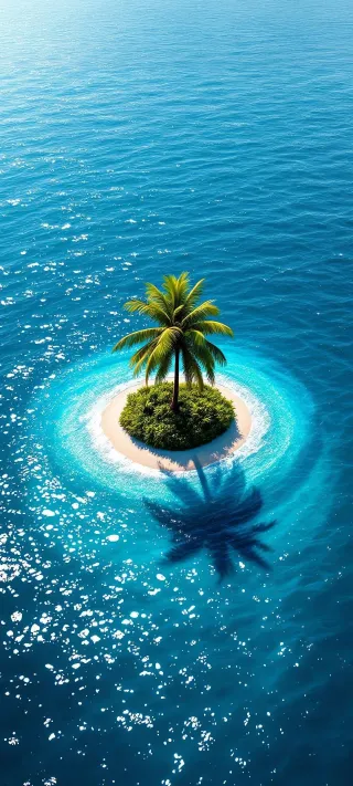 Tiny Tropical Haven phone wallpaper