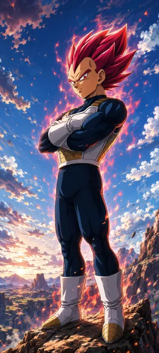 Vegeta in God Form phone wallpaper