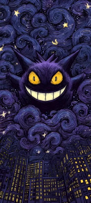 Gengar's Nightmare phone wallpaper