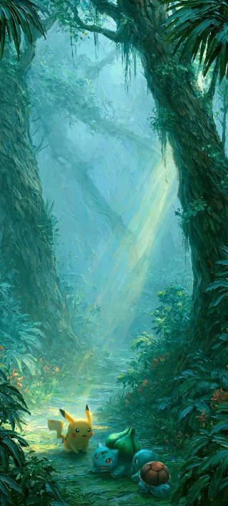 A Forest Path in Kanto phone wallpaper