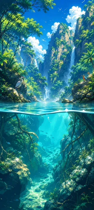 Herons Above the Clearwater phone wallpaper