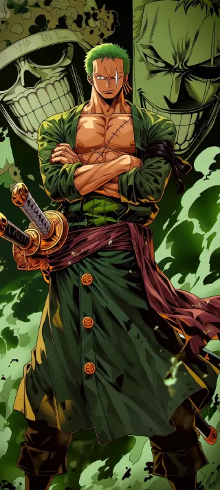 Roronoa Zoro Green Aura phone wallpaper
