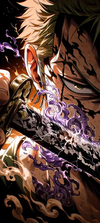 Unsheathed Wrath: Zoro's Gaze phone wallpaper