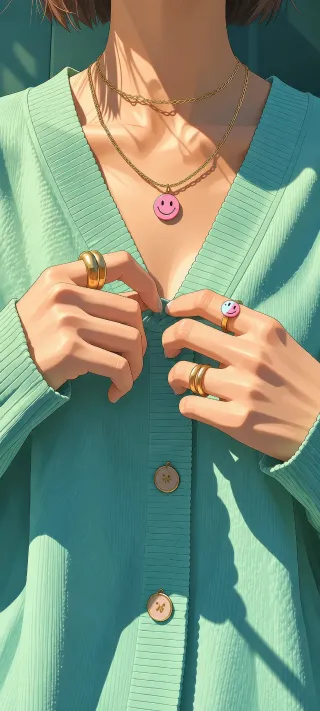 Portrait of the Smiley Pendant phone wallpaper