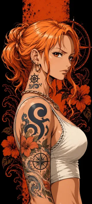 Nami’s Charted Skin phone wallpaper