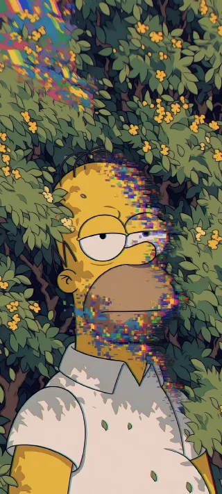 Homer Simpson in the Thicket phone wallpaper