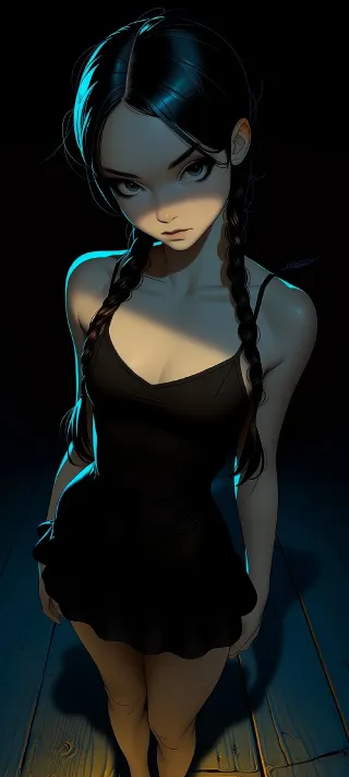 Braided Girl in Black phone wallpaper