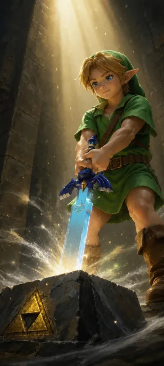 Link and the Master Sword phone wallpaper