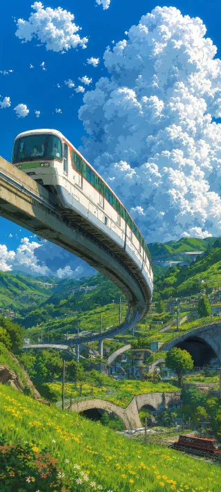 Mountain Railway Passage phone wallpaper