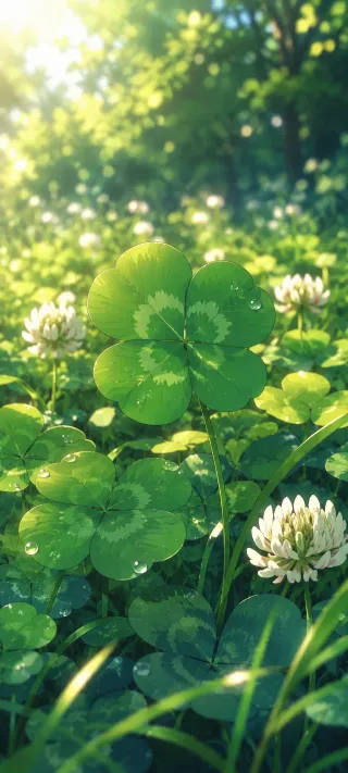 Clover in Morning Light phone wallpaper
