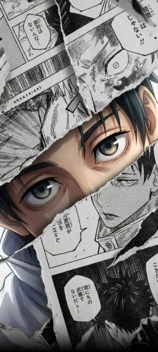 Eyes of Resolve Amidst the Ink phone wallpaper