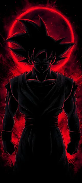 Crimson Eclipse Goku phone wallpaper