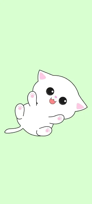 Pink Paws on Mint phone wallpaper