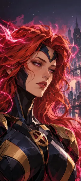 Jean Grey in Phoenix Fire phone wallpaper