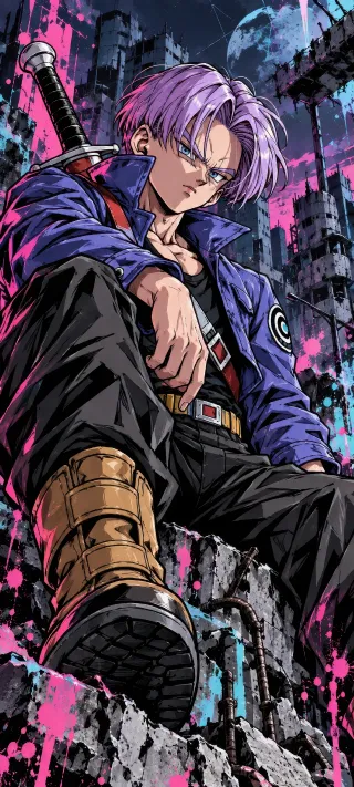 Trunks of Capsule Corp phone wallpaper