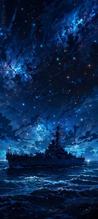Midnight Battleship Nebula phone wallpaper
