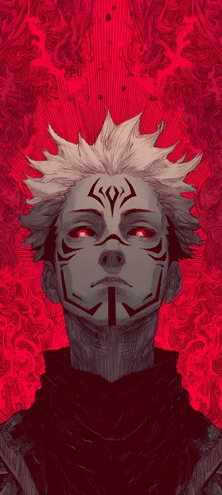 Sukuna Red Domain phone wallpaper