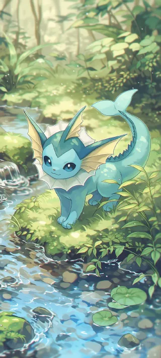 Vaporeon's river phone wallpaper