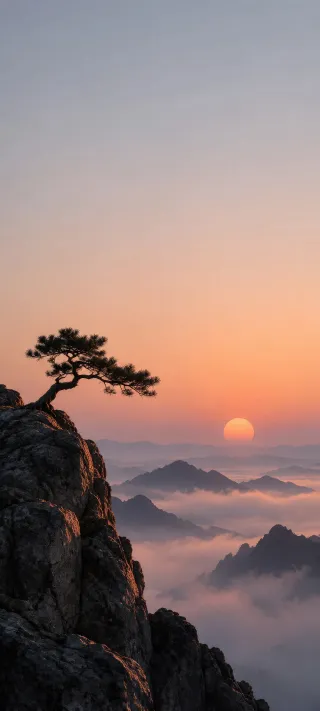Pine Above the Peaks phone wallpaper