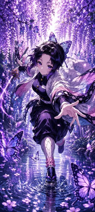 Shinobu Kocho Among Wisteria phone wallpaper