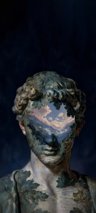 Landscape Within the Bust phone wallpaper