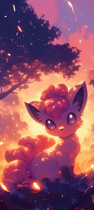 Emberlight Vulpix phone wallpaper