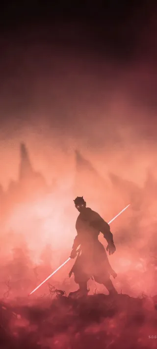 Crimson Duelist at Dusk phone wallpaper