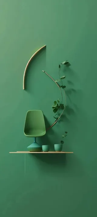 Green Chair with Vine phone wallpaper