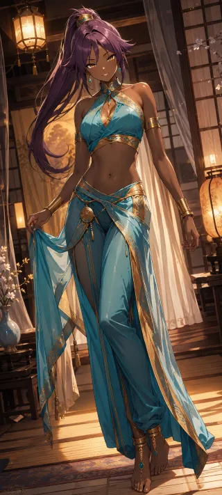 Turquoise Yoruichi at Dusk phone wallpaper