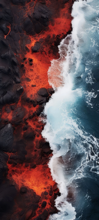 Lava vs Water phone wallpaper