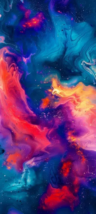 Vibrant Cosmic Swirls phone wallpaper