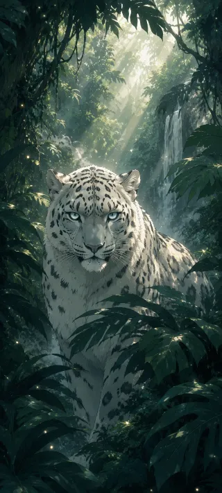 Luminous Snow Leopard phone wallpaper