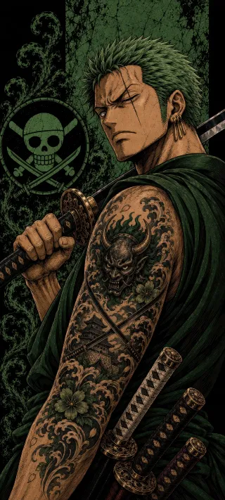 Roronoa Zoro, Three Blades phone wallpaper