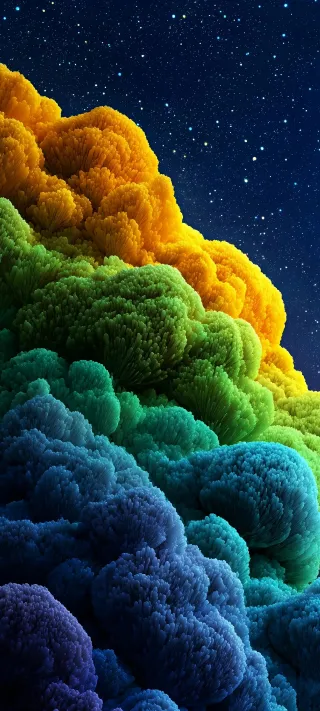 Chromatic Moss Under Stars phone wallpaper