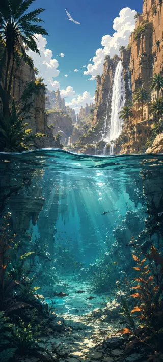 Cascade of Hidden Depths phone wallpaper
