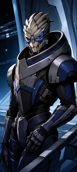 Garrus Vakarian in Blue phone wallpaper