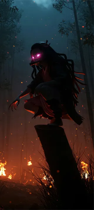 Guardian of the Ember Bamboo phone wallpaper