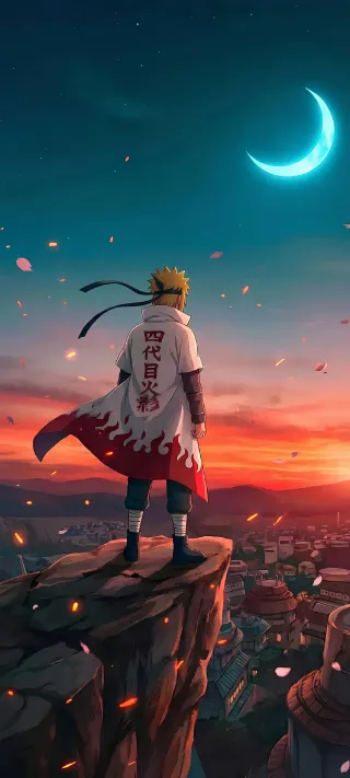Minato Above Konoha phone wallpaper