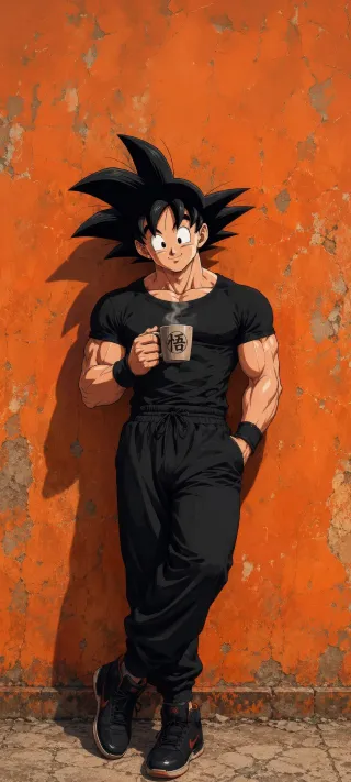 Solitary Saiyan Repose phone wallpaper