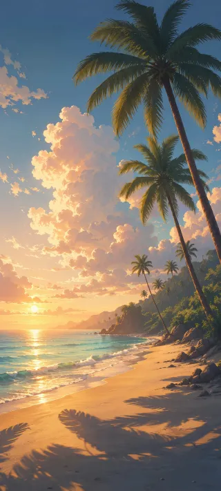 The Gentle Tide Under a Pastel Sky phone wallpaper