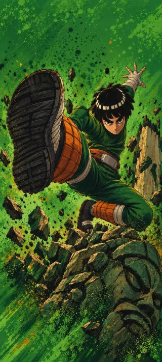 Rock Lee's Flying Kick phone wallpaper